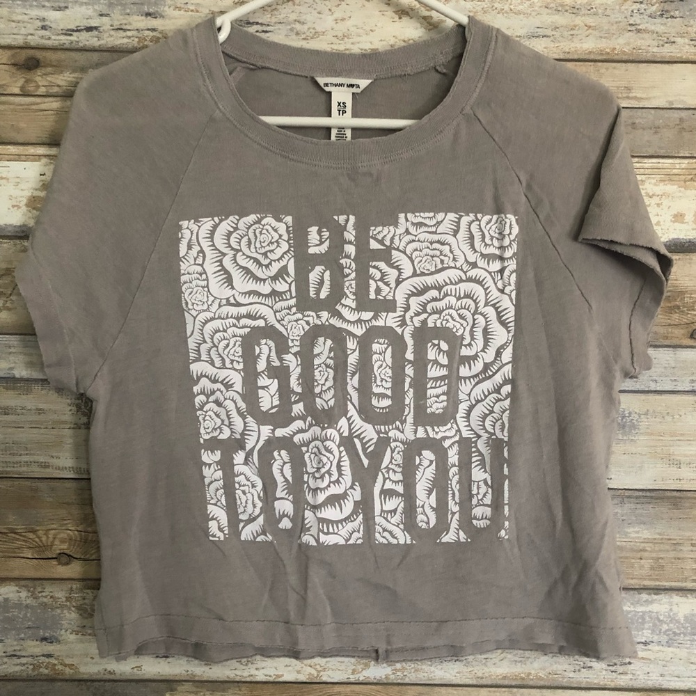 Bethany Mota Be Good To You Floral Rose Print Crop Top Tee Shirt XS